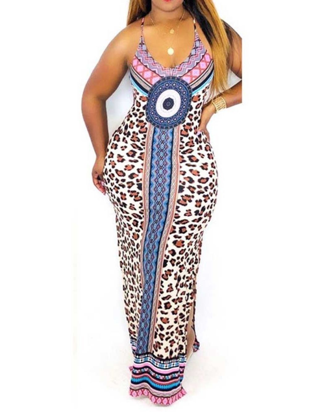 Vestido Geométrico Sem Mangas Estilo Africano Estilo Africano Sem Mangas