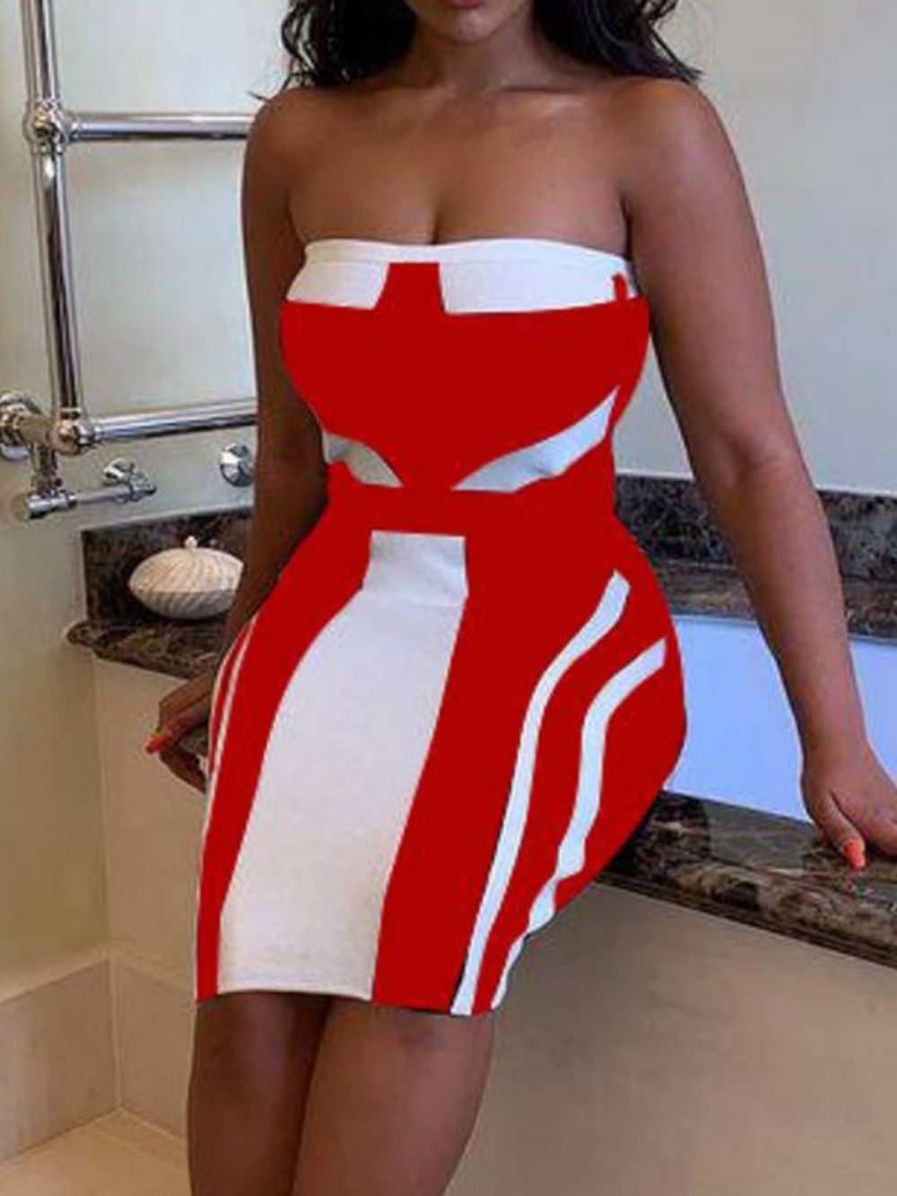 Vestido Pulôver Sem Manga Na Altura Do Joelho E Bodycon