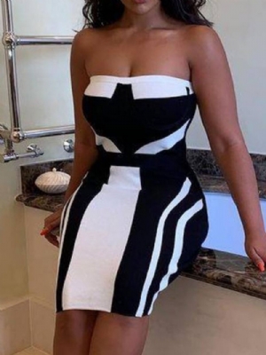 Vestido Pulôver Sem Manga Na Altura Do Joelho E Bodycon