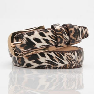 Cinto De Pu Com Fivela Fashion Com Estampa De Leopardo