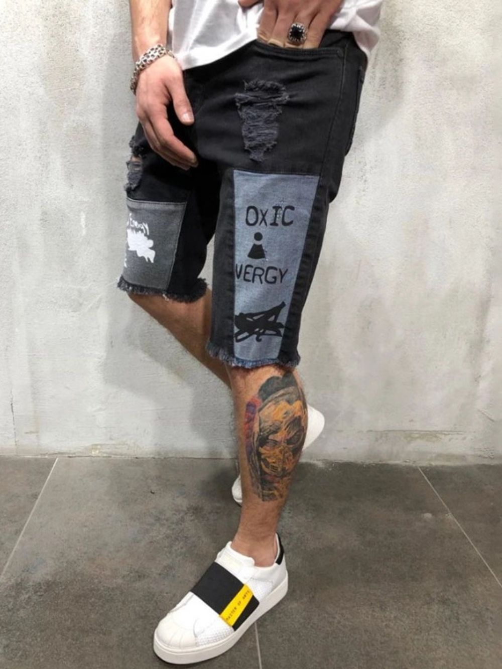 Jeans Casuais Masculinos Com Zíper