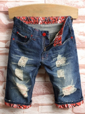 Jeans Masculinos Europeus Com Zíper Reto