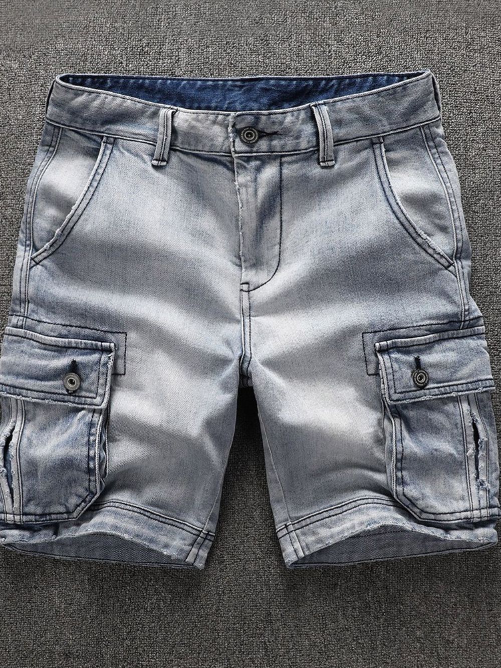 Short Jeans Masculino Reto Cintura Média Com Zíper