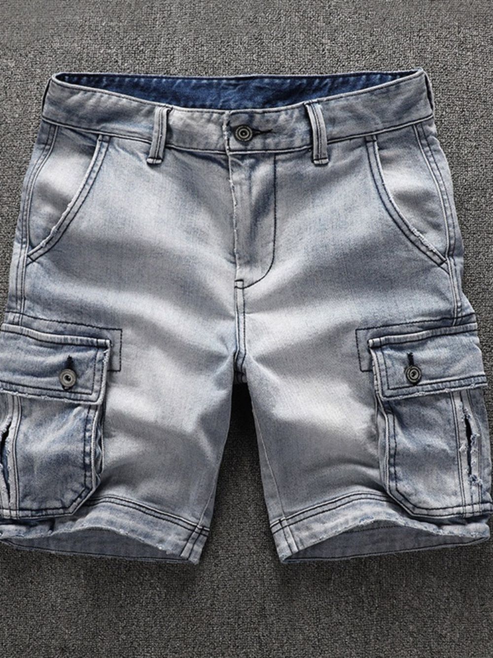 Short Jeans Masculino Reto Cintura Média Com Zíper