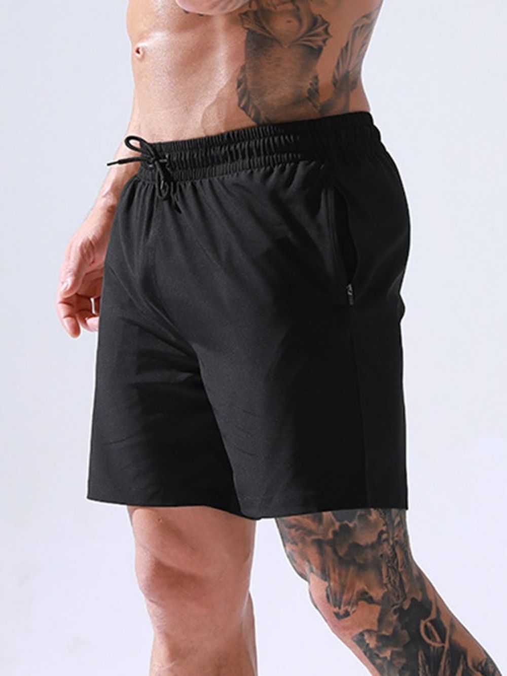 Short Masculino Casual Com Cadarço Liso Com Cadarço