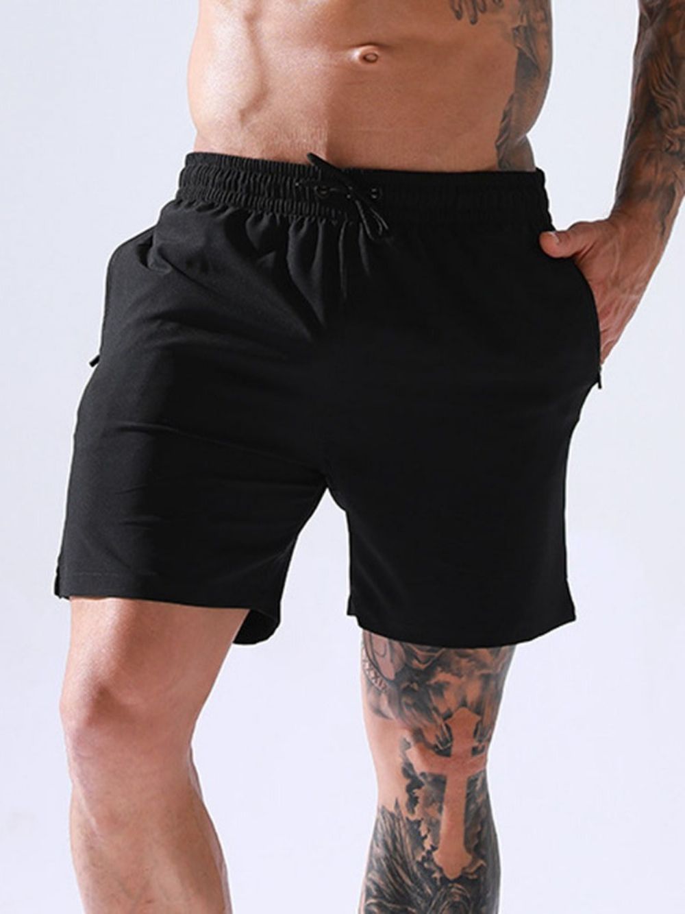 Short Masculino Casual Com Cadarço Liso Com Cadarço