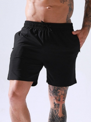 Short Masculino Casual Com Cadarço Liso Com Cadarço