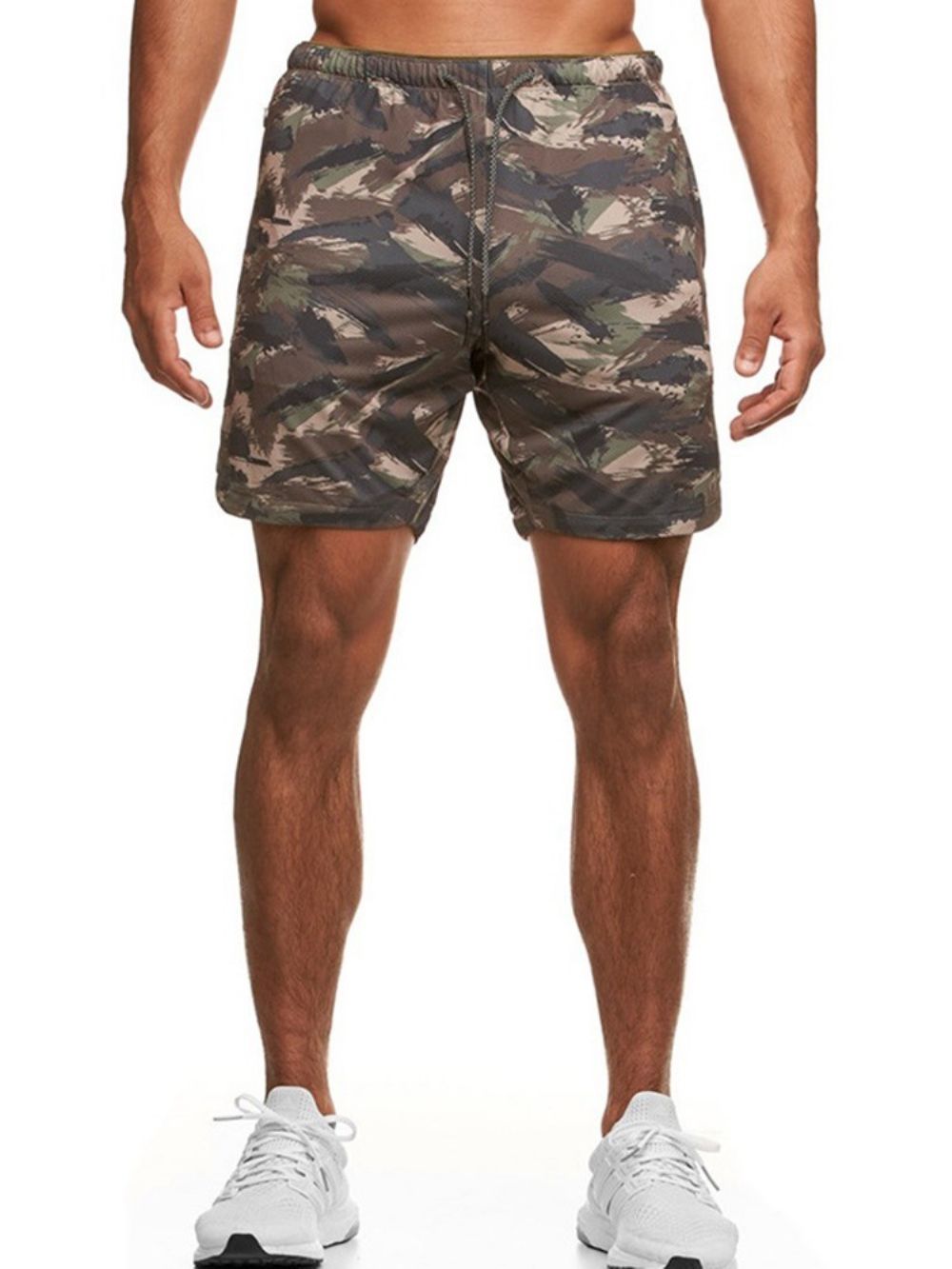 Short Masculino Casual Com Estampa De Camuflagem Slim E Cintura Média