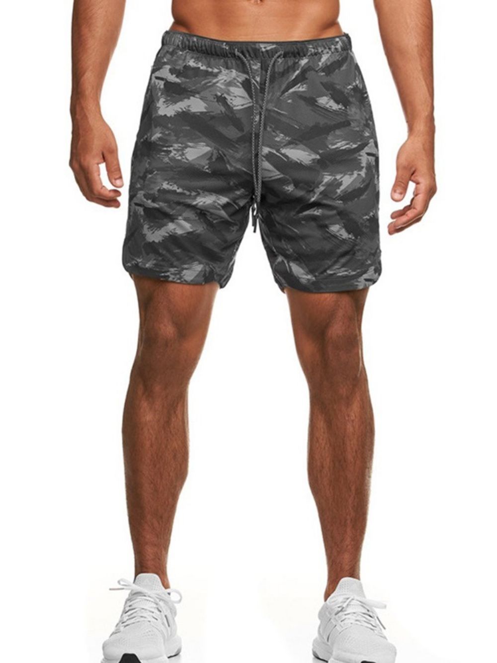 Short Masculino Casual Com Estampa De Camuflagem Slim E Cintura Média