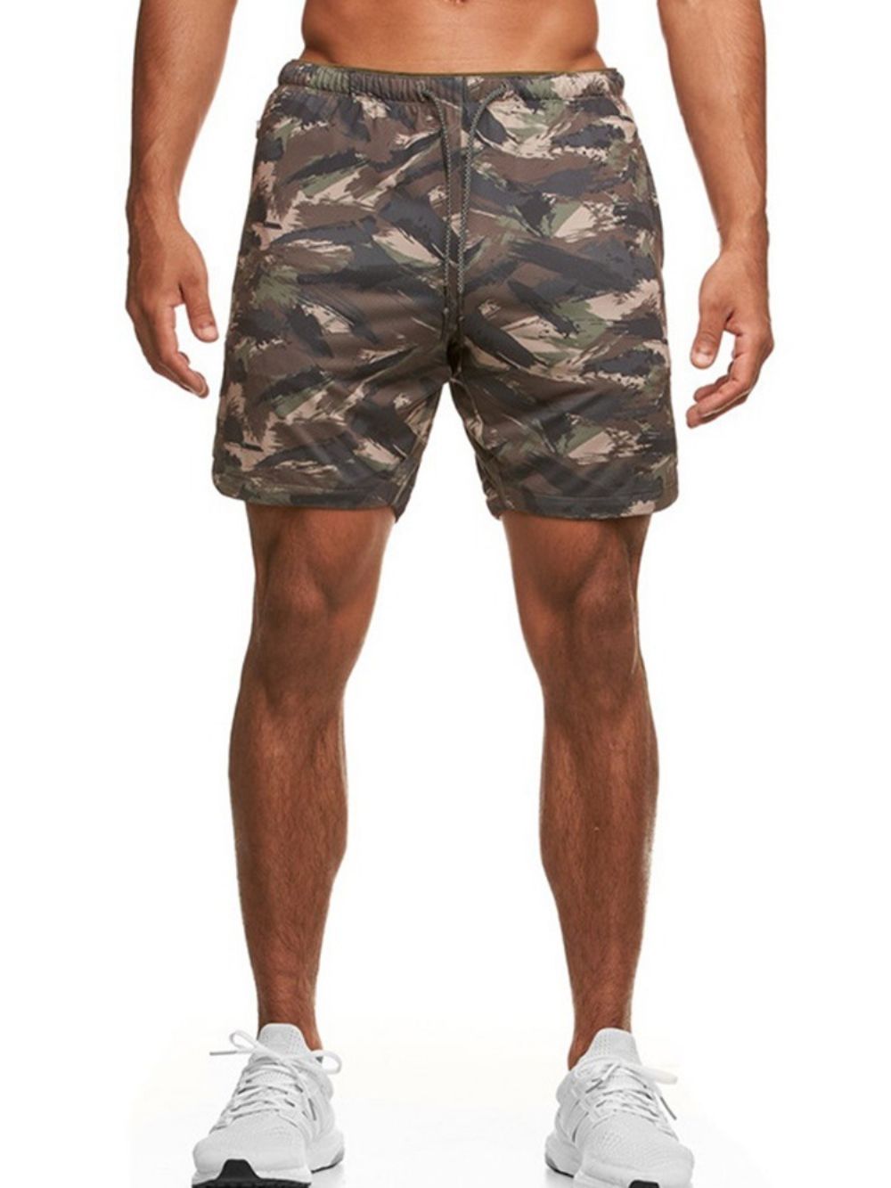 Short Masculino Casual Com Estampa De Camuflagem Slim E Cintura Média