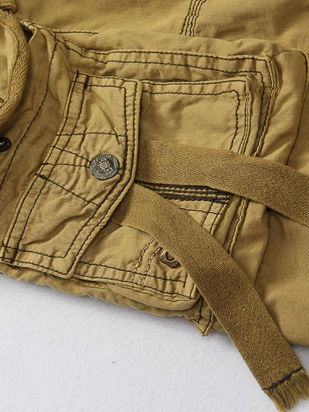 Shorts Cargo Masculino De Bolso Reto De Cintura Média