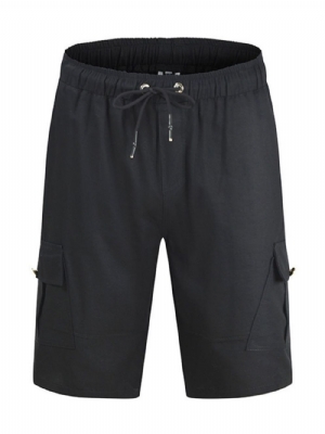 Shorts Casuais Masculinos De Bolso Reto