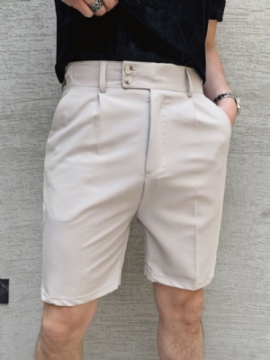 Shorts Casuais Masculinos Com Zíper Reto Simples Com Zíper Coreano