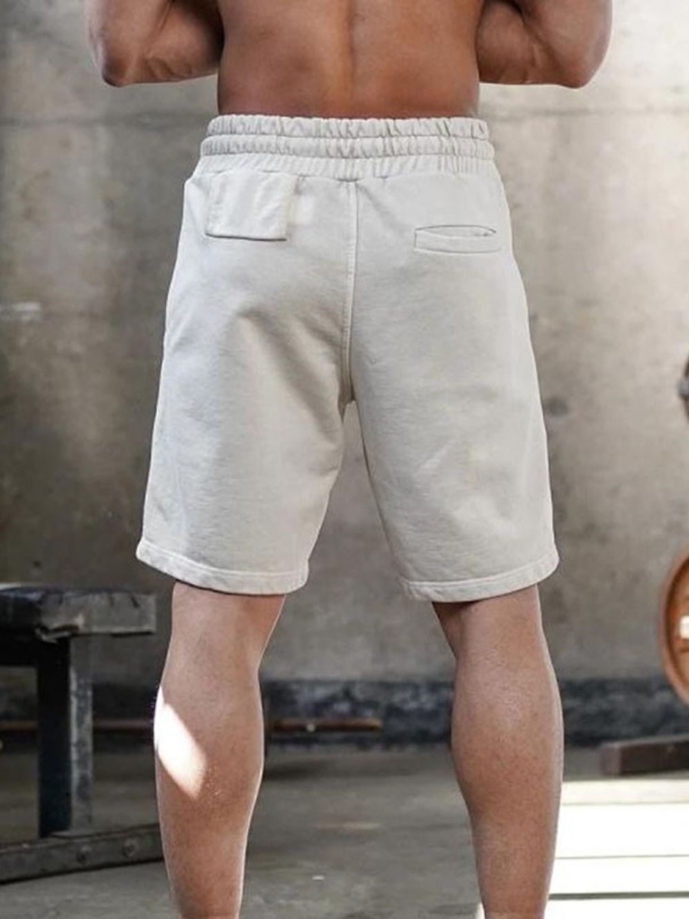 Shorts Casuais Masculinos Lisos Com Cadarço