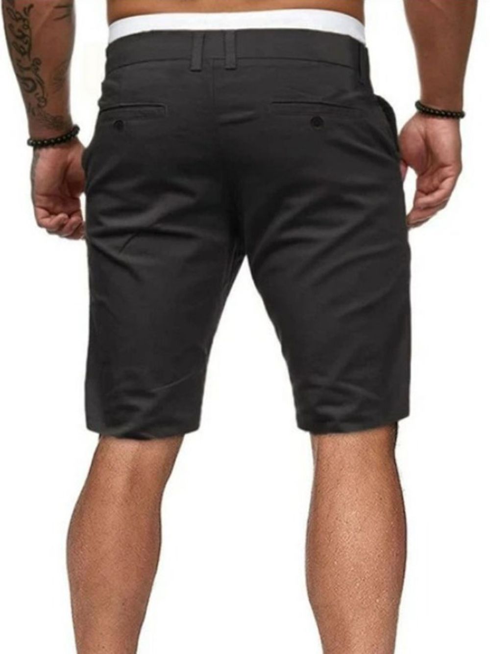 Shorts Casuais Masculinos Lisos Com Zíper