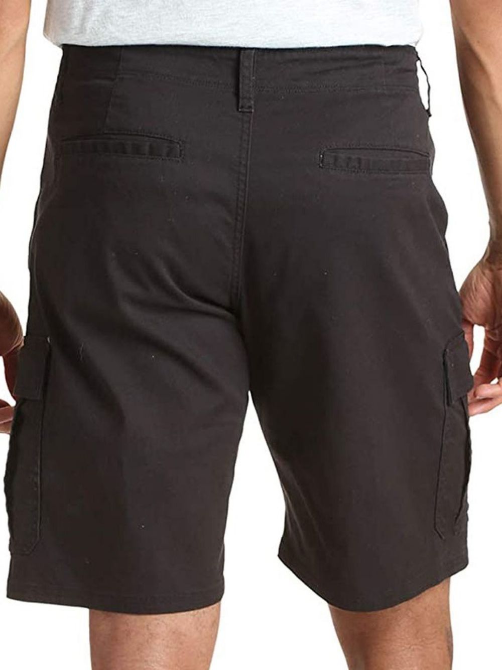 Shorts Casuais Masculinos Lisos E Retos De Bolso