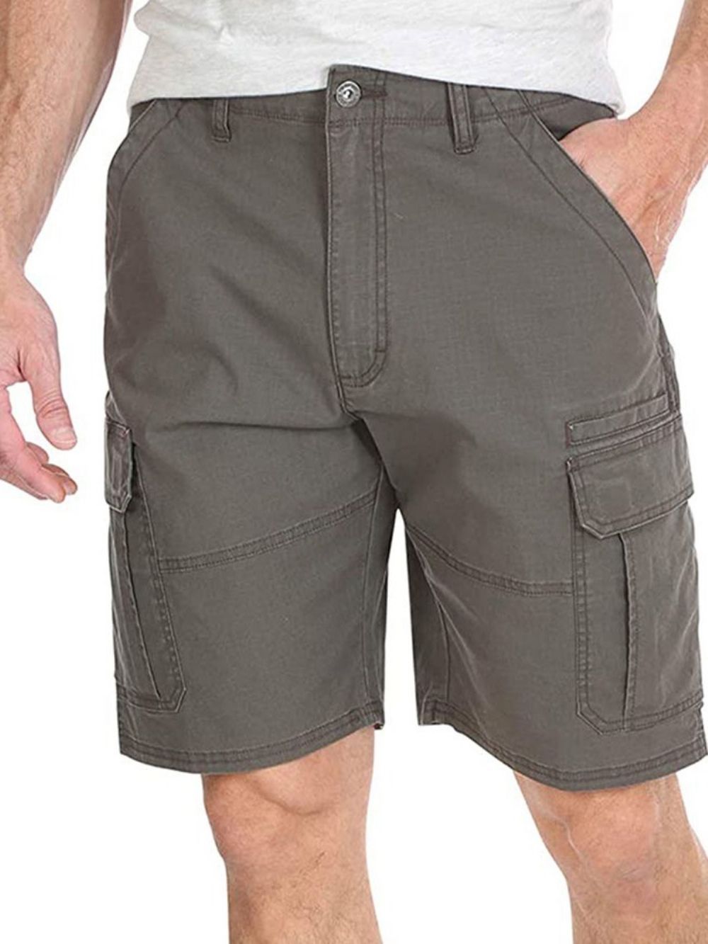 Shorts Casuais Masculinos Lisos E Retos De Bolso