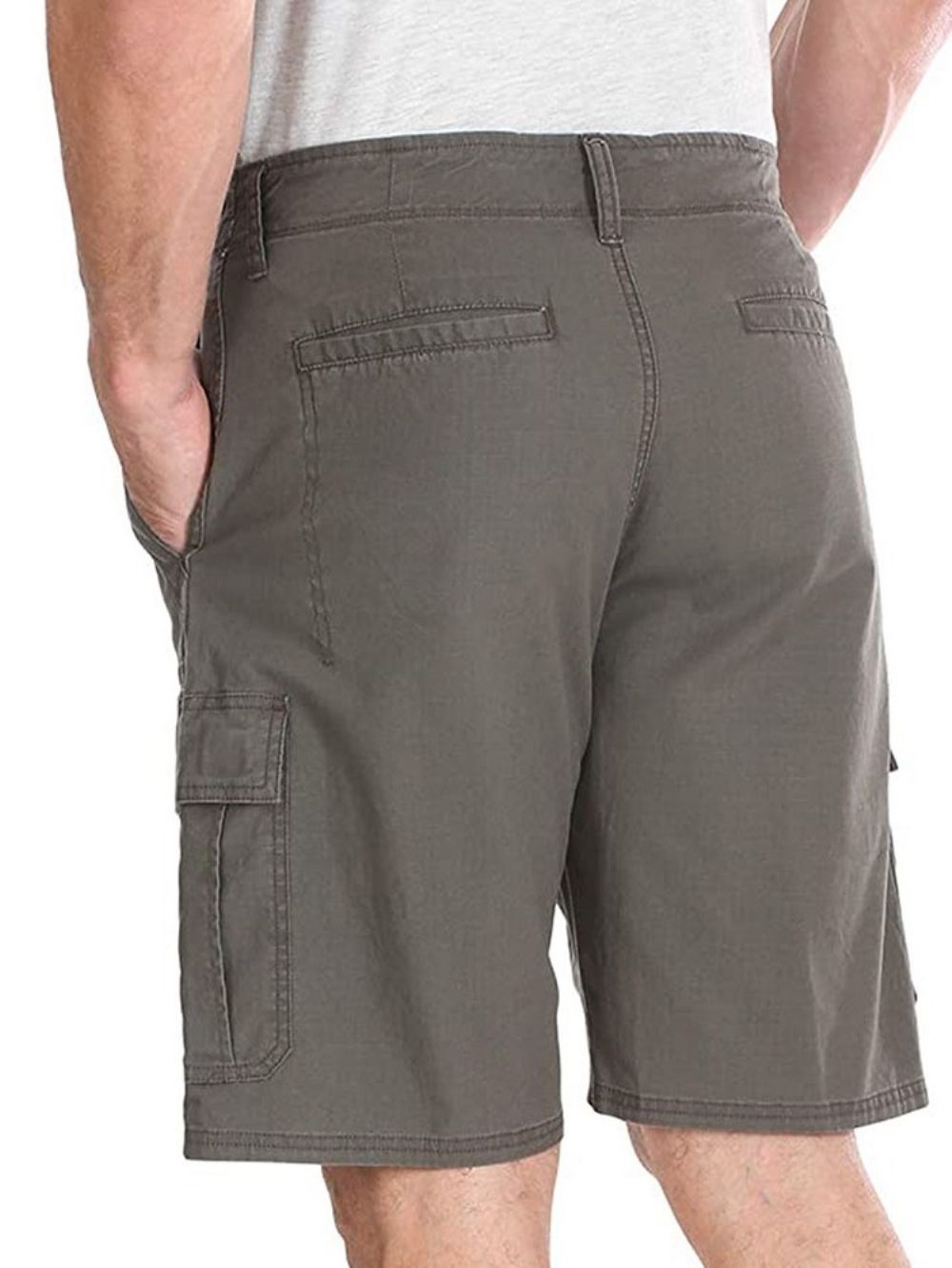 Shorts Casuais Masculinos Lisos E Retos De Bolso