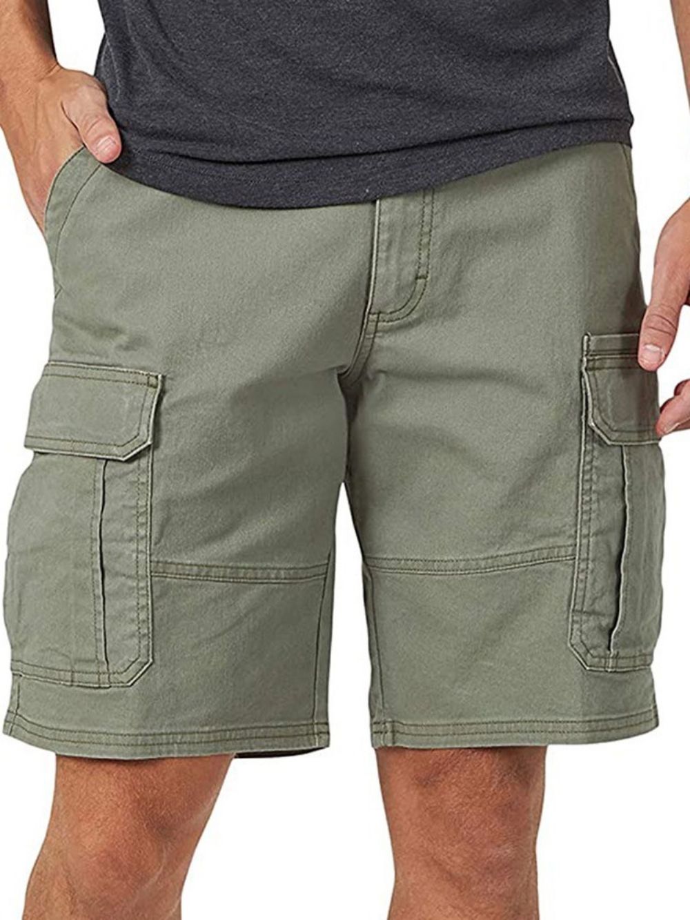 Shorts Casuais Masculinos Lisos E Retos De Bolso