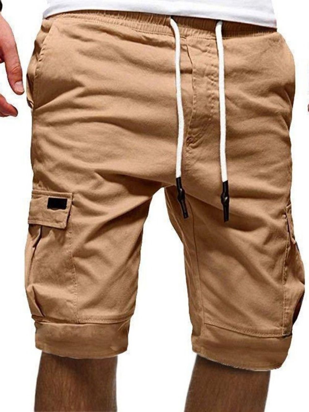 Shorts Casuais Masculinos Simples Com Cadarço