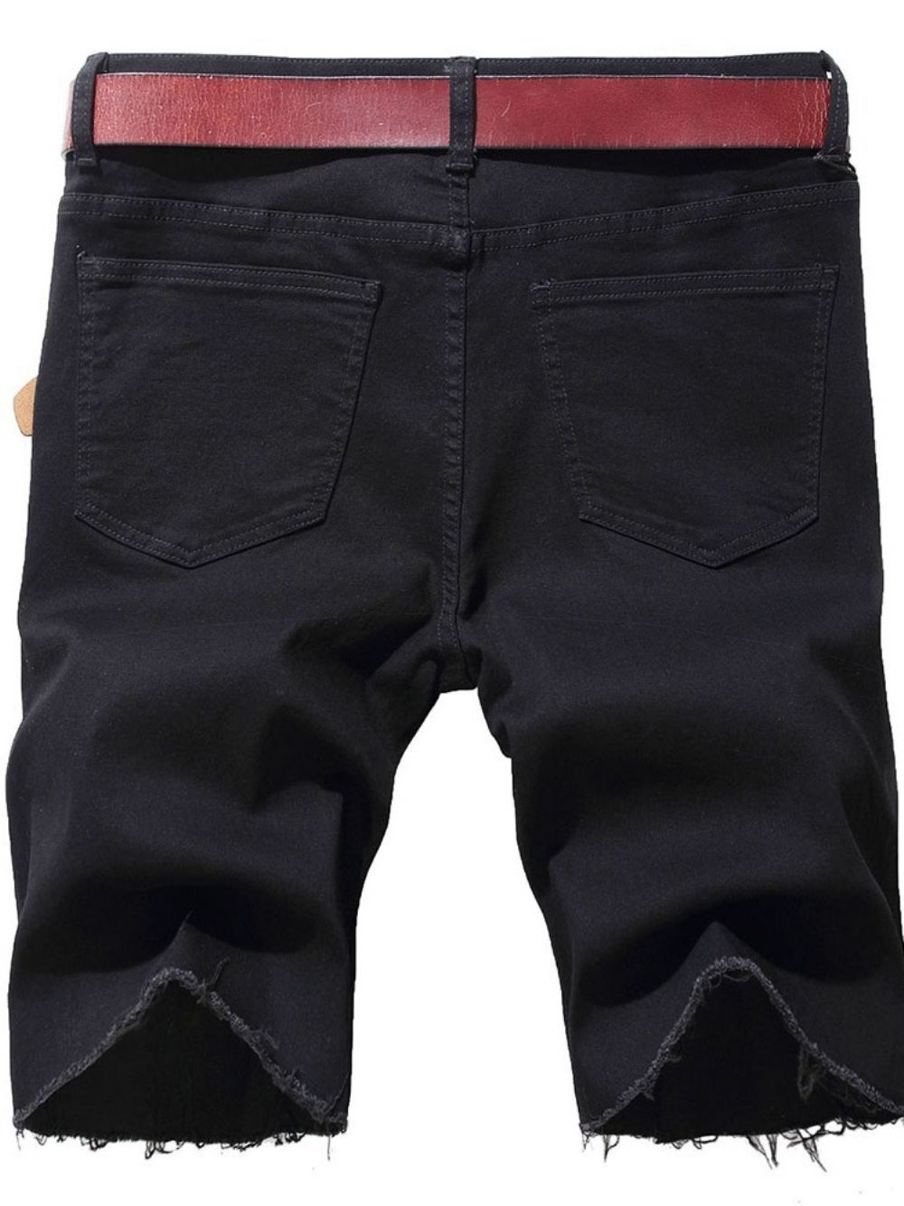 Shorts Jeans Masculinos Bordados Retos Florais Cintura Média Com Zíper