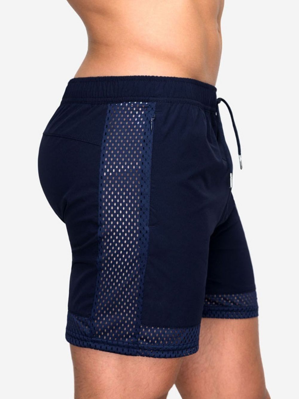 Shorts Masculino Casual Slim Com Cadarço De Cintura Média