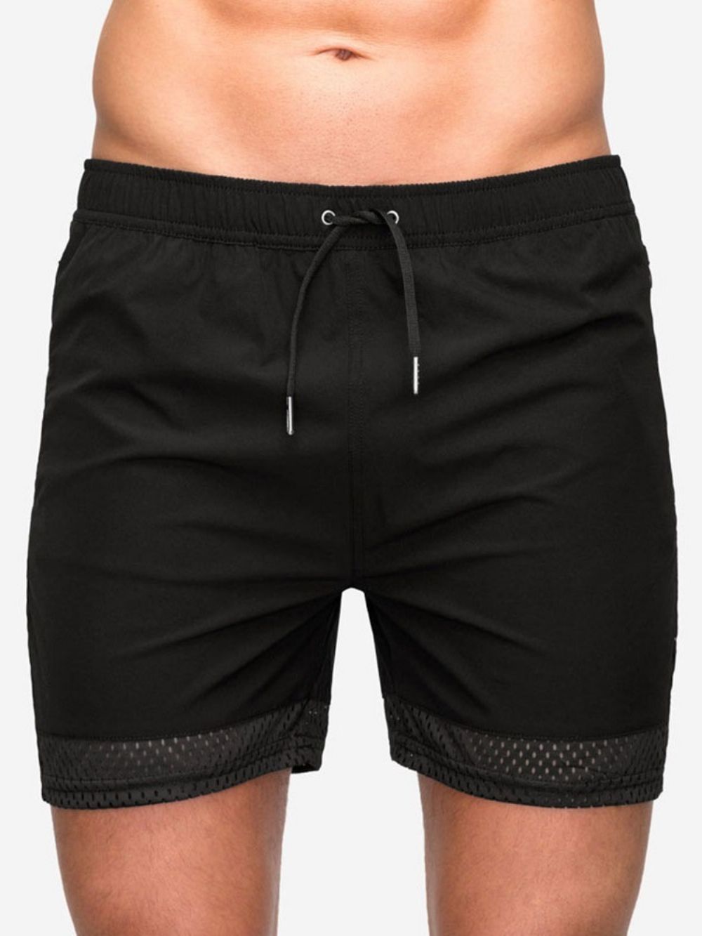 Shorts Masculino Casual Slim Com Cadarço De Cintura Média