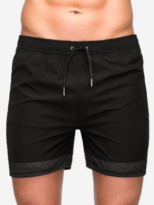 Shorts Masculino Casual Slim Com Cadarço De Cintura Média