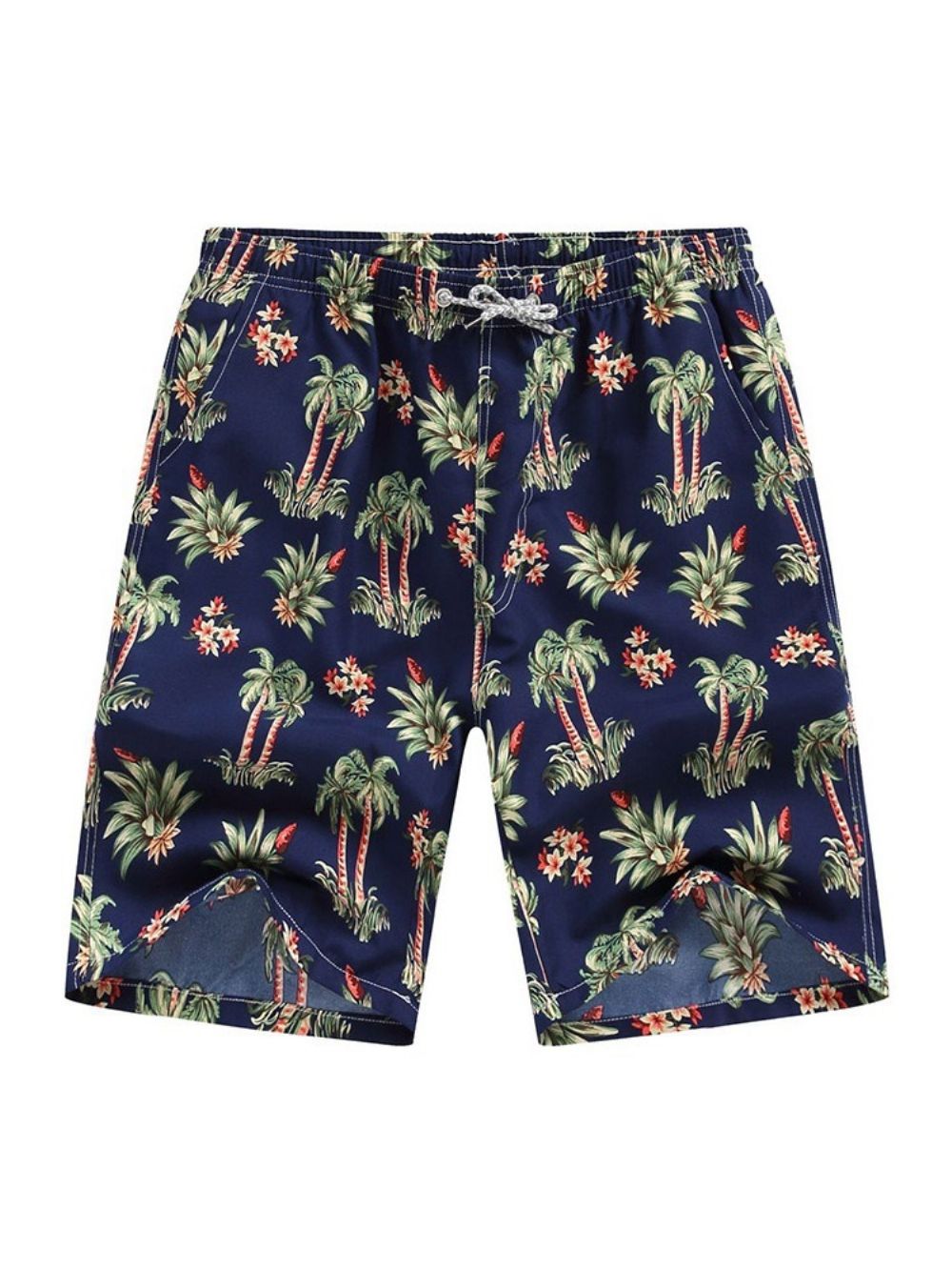 Shorts Masculinos Com Cadarço Fino Com Estampa Reta