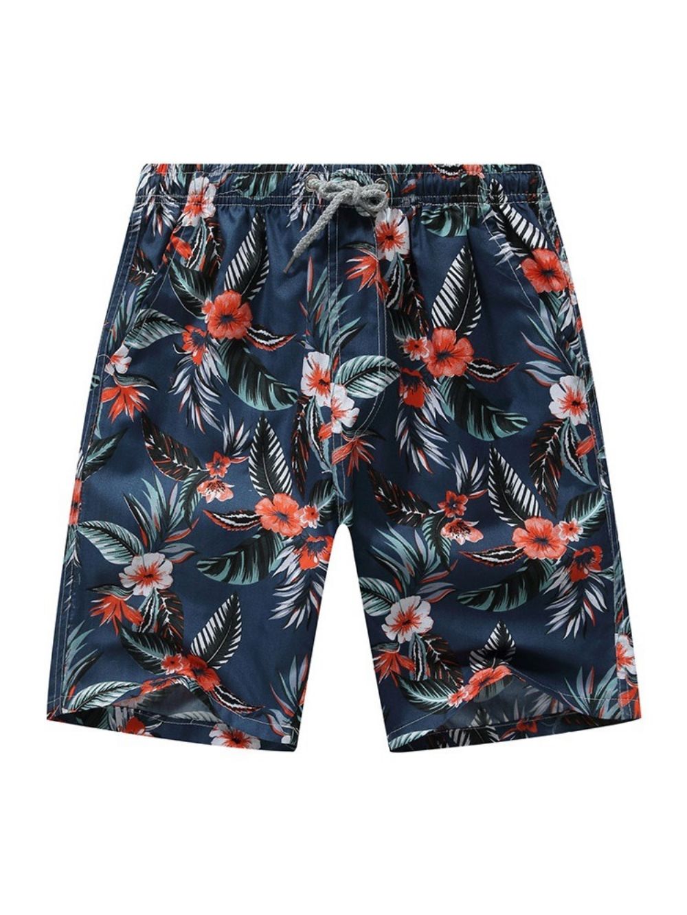 Shorts Masculinos Com Cadarço Fino Com Estampa Reta