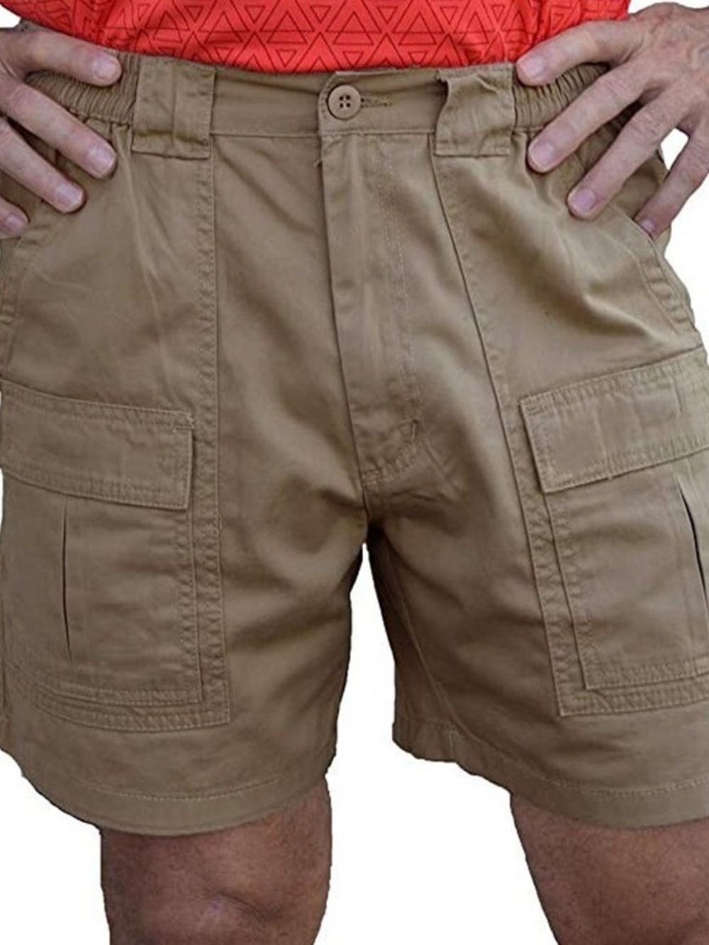 Shorts Masculinos Lisos De Bolso Reto Com Zíper