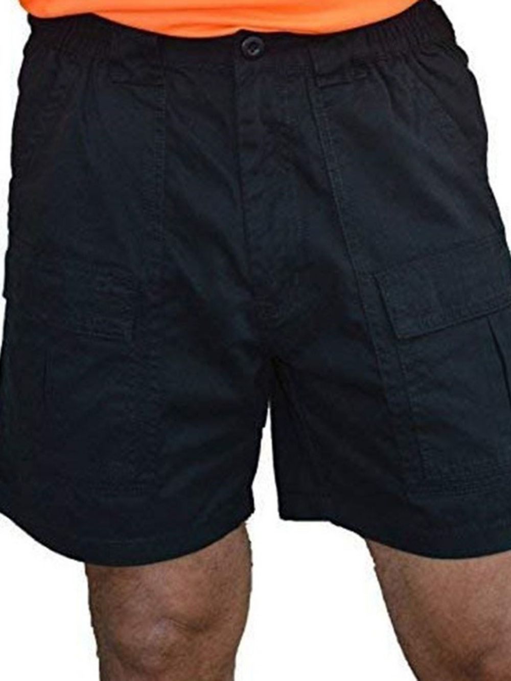 Shorts Masculinos Lisos De Bolso Reto Com Zíper