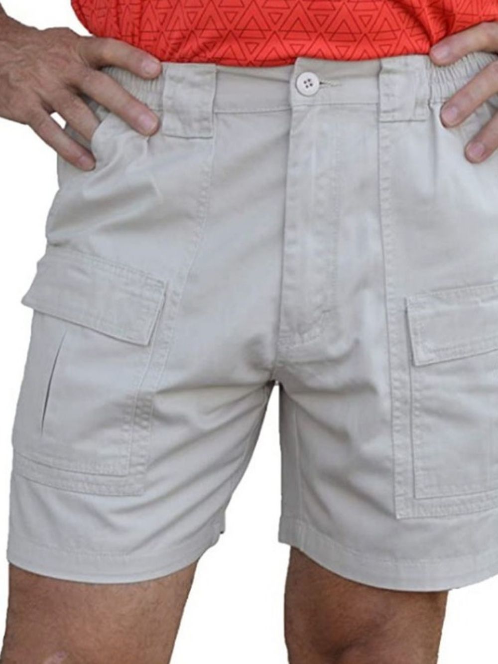 Shorts Masculinos Lisos De Bolso Reto Com Zíper