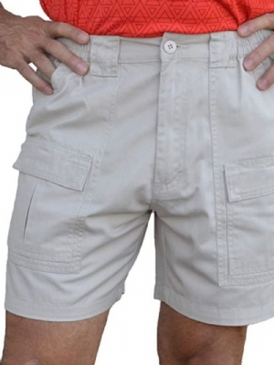 Shorts Masculinos Lisos De Bolso Reto Com Zíper