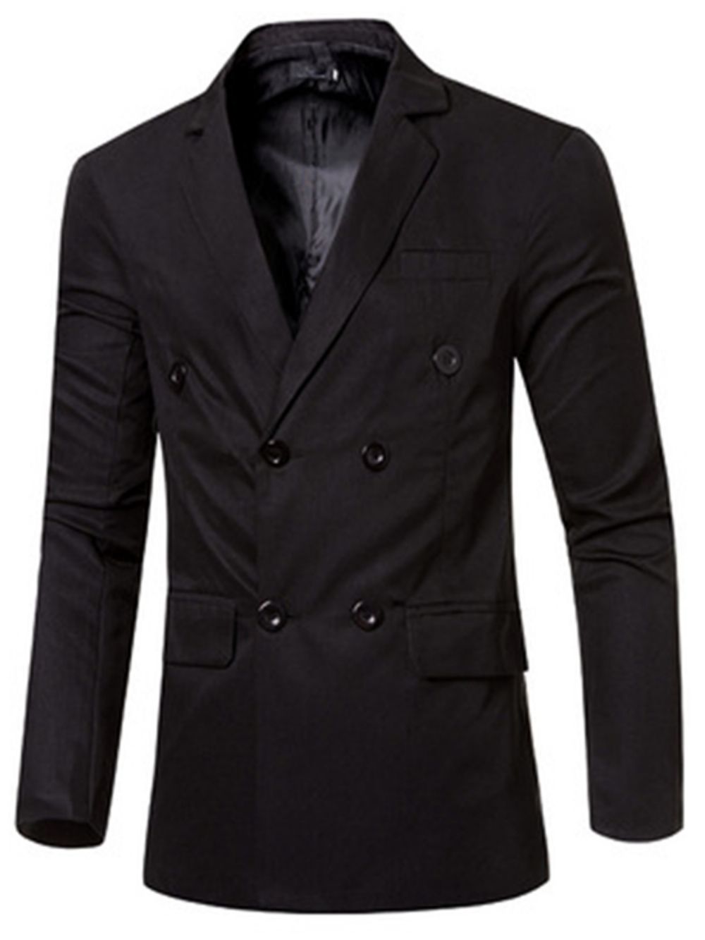 Blazer Casual Masculino Trespassado De Cor Sólida