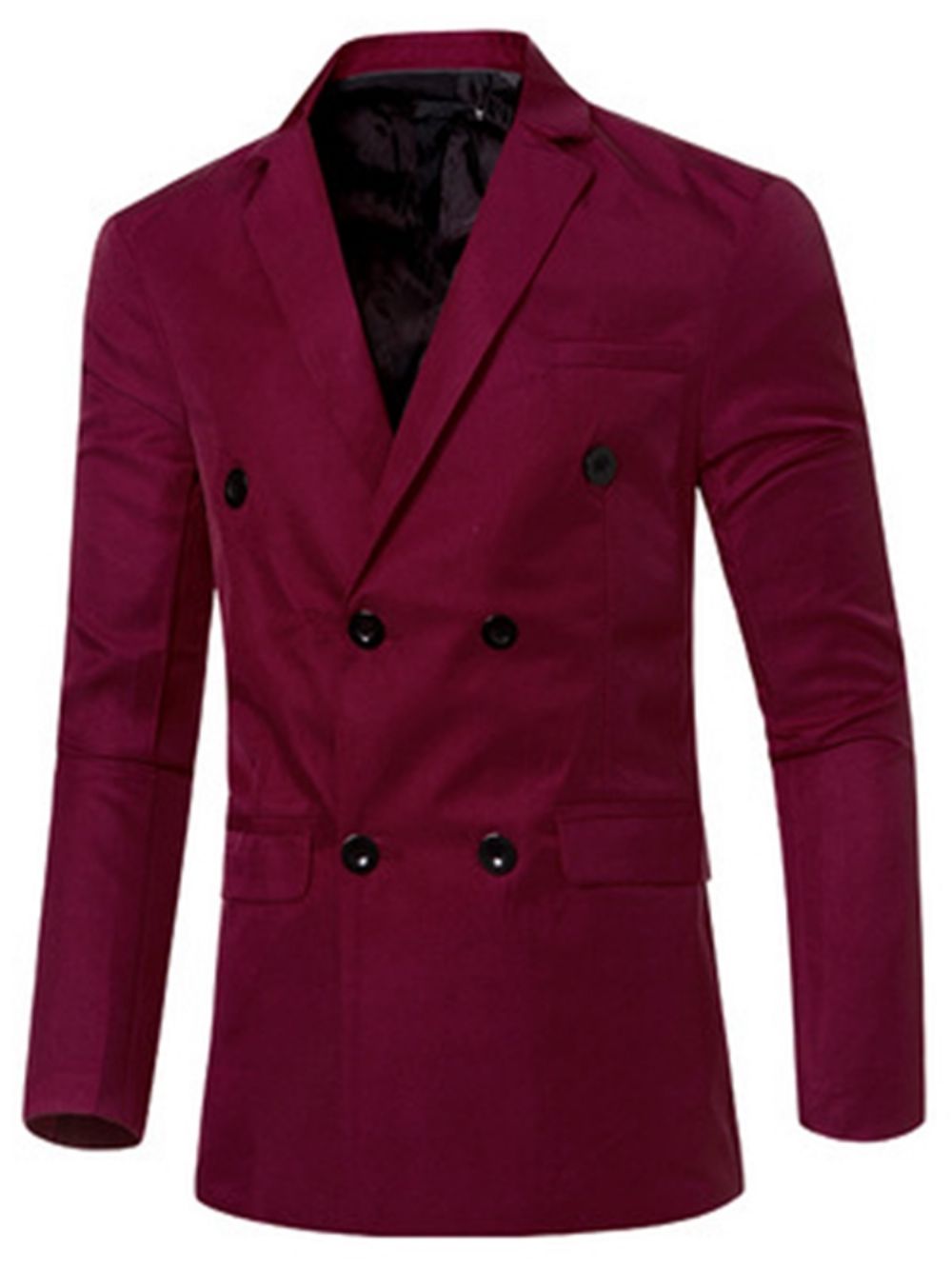 Blazer Casual Masculino Trespassado De Cor Sólida