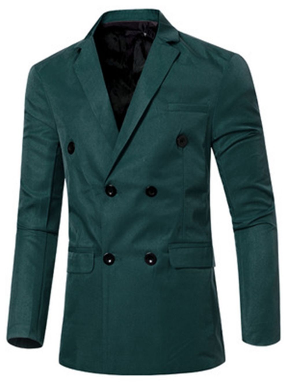 Blazer Casual Masculino Trespassado De Cor Sólida