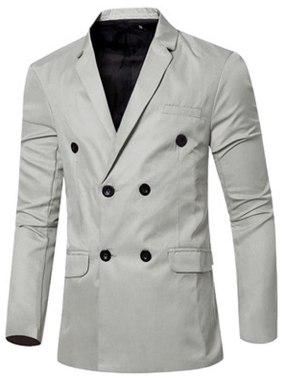 Blazer Casual Masculino Trespassado De Cor Sólida