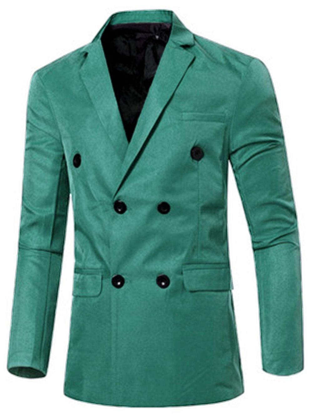 Blazer Casual Masculino Trespassado De Cor Sólida