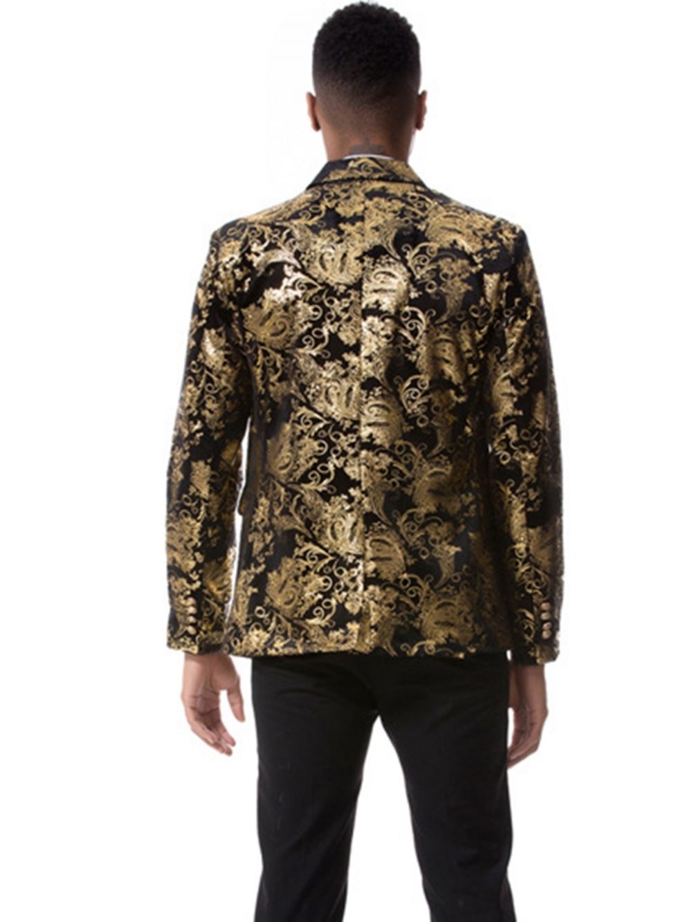 Blazer Masculino Com Estampa Floral E Lapela Vogue Slim