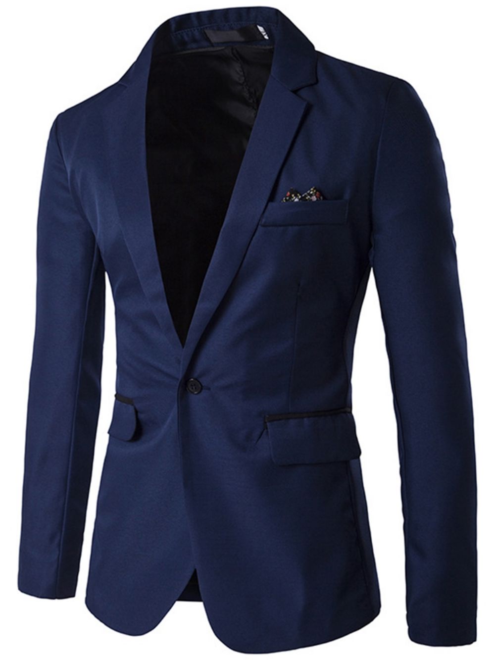 Blazer Simples Masculino Com Lapela Entalhada