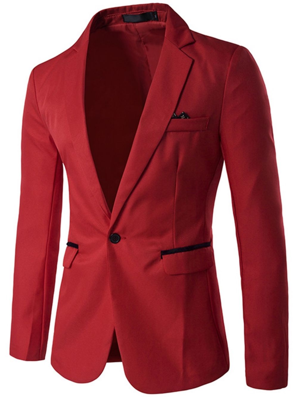 Blazer Simples Masculino Com Lapela Entalhada