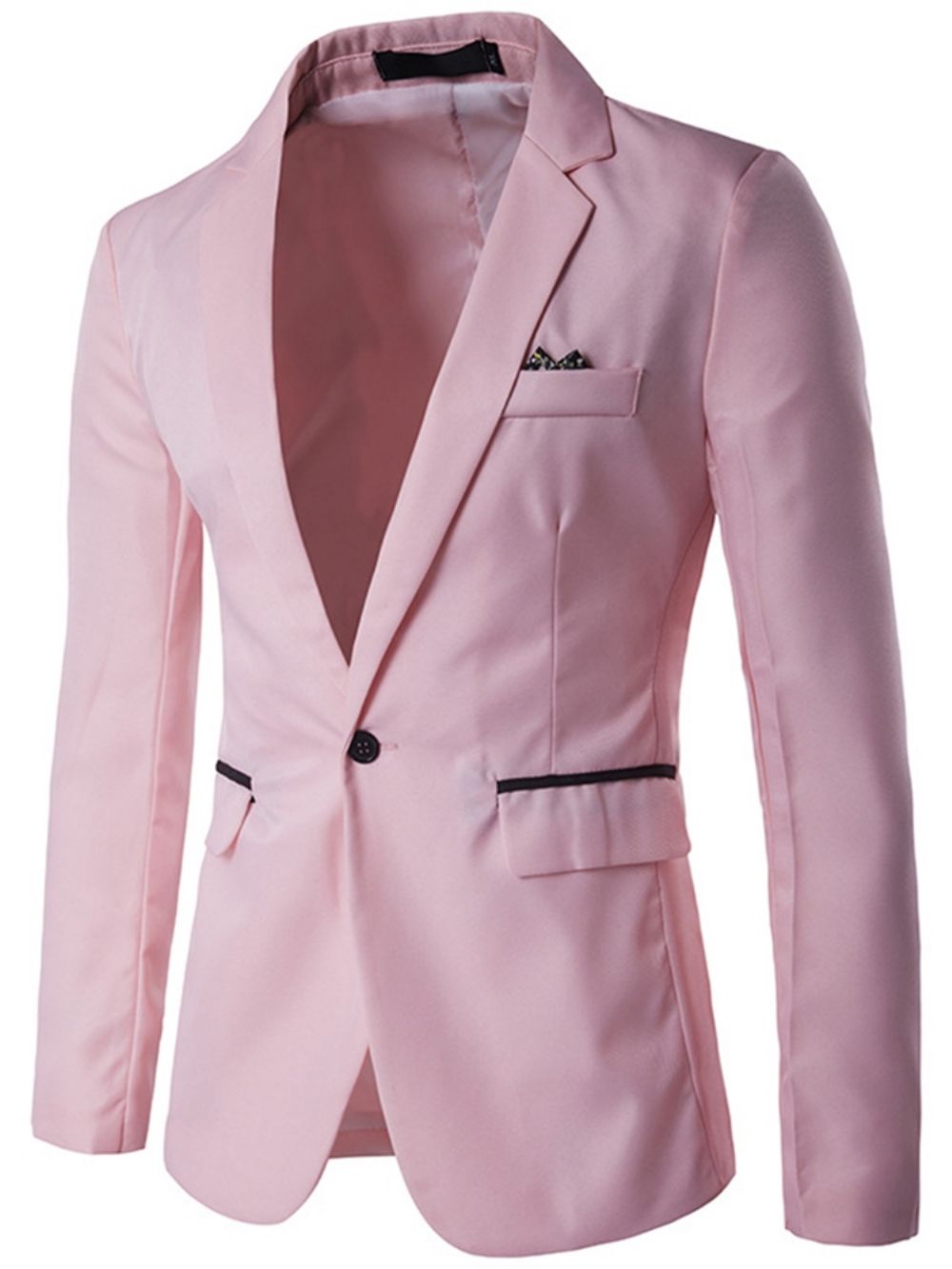 Blazer Simples Masculino Com Lapela Entalhada