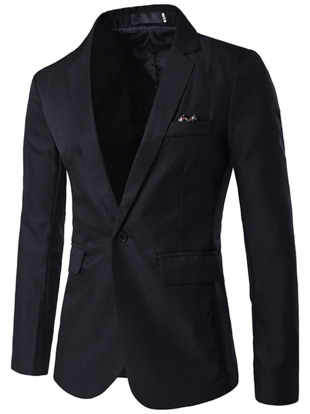 Blazer Simples Masculino Com Lapela Entalhada