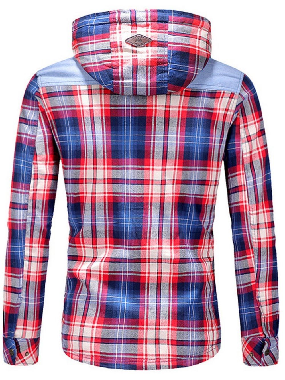 Jaqueta Masculina Xadrez De Lã Patchwork Inverno Casual