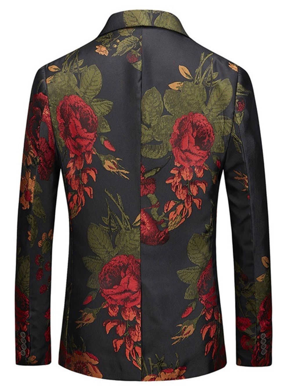 Blazer Bola Masculina Casual Com Estampa Floral De Um Botão E Lapela