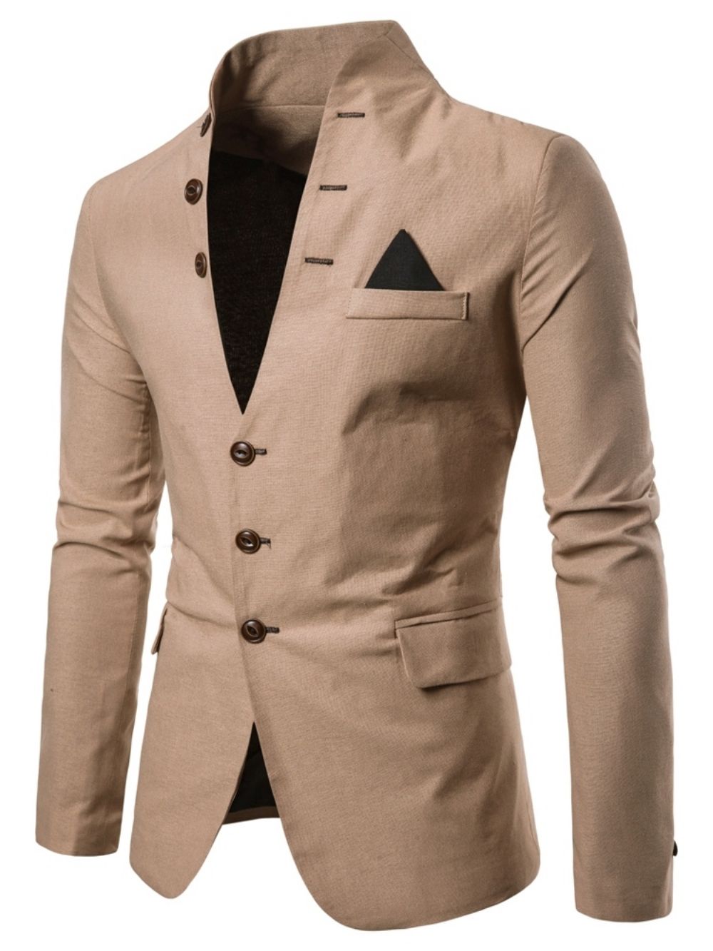 Blazer Casual Masculino Com Gola Simples E Bolso Simples