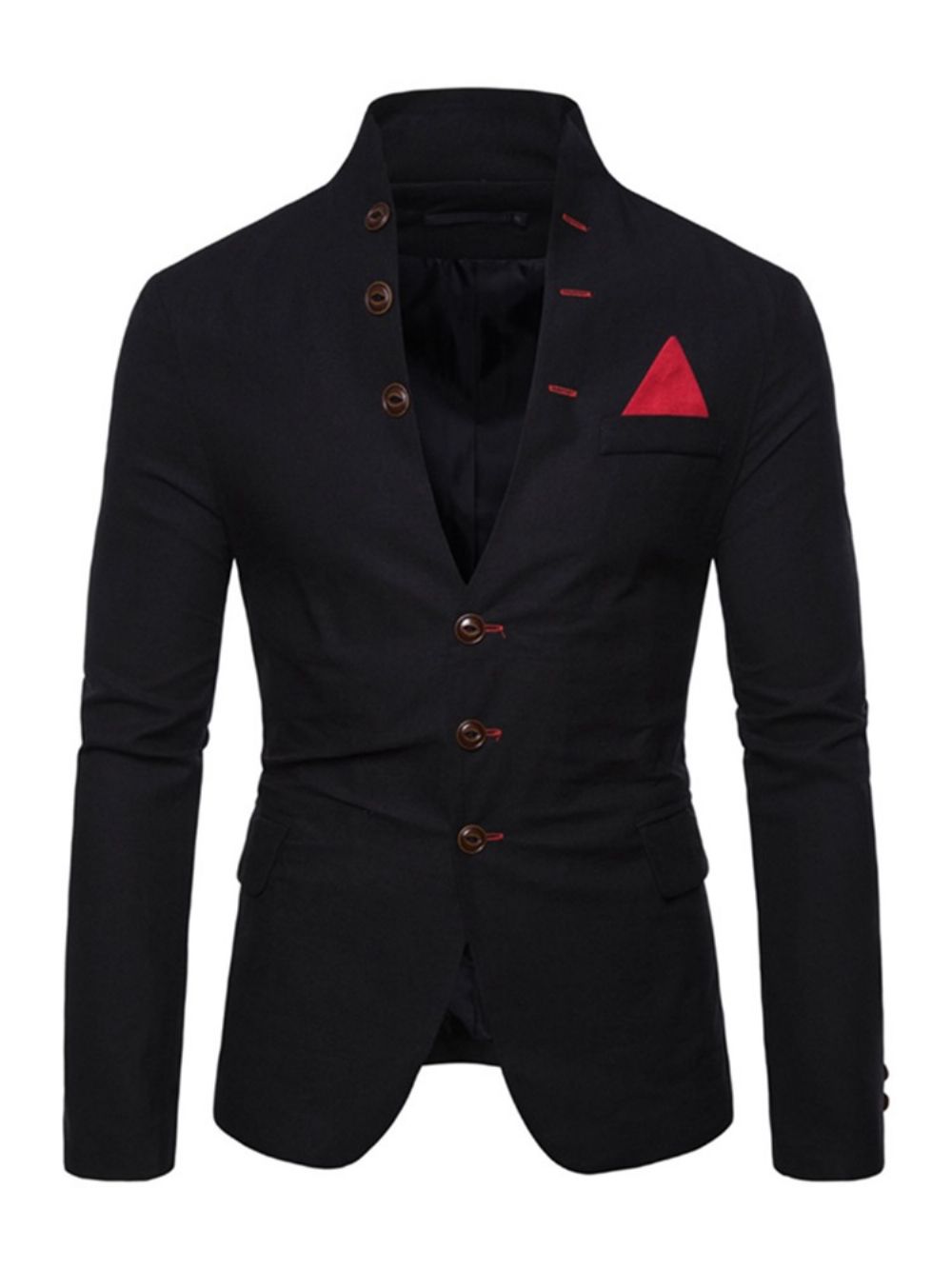 Blazer Casual Masculino Com Gola Simples E Bolso Simples