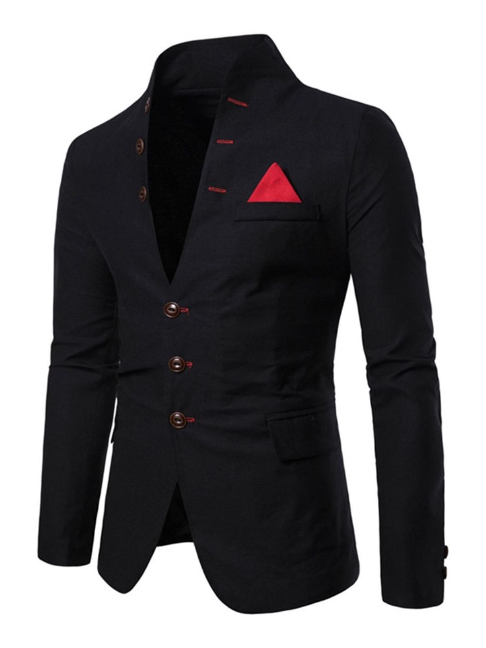 Blazer Casual Masculino Com Gola Simples E Bolso Simples