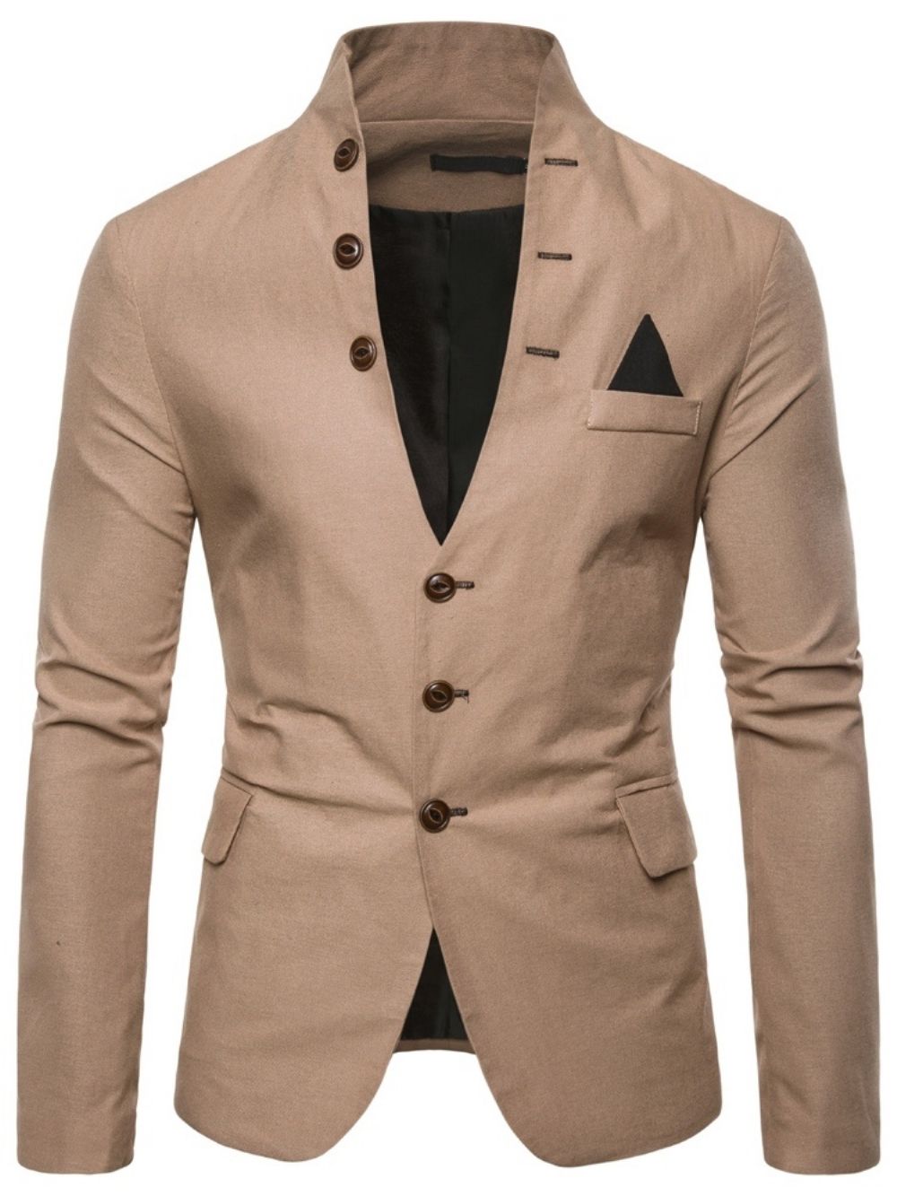 Blazer Casual Masculino Com Gola Simples E Bolso Simples